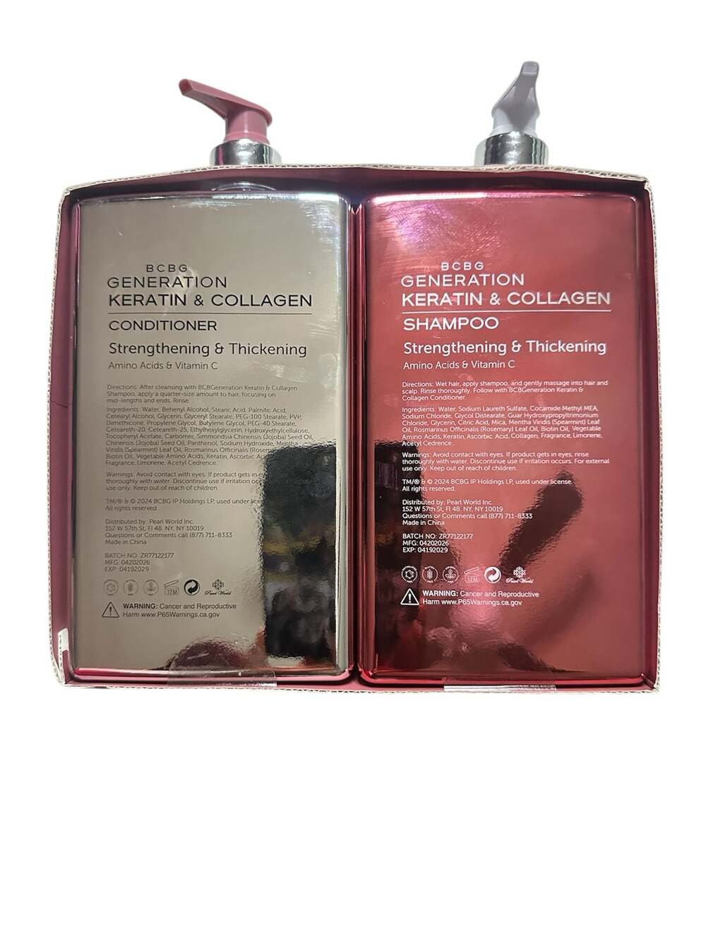 BCBGeneration Keratin & Collagen Shampoo and Conditioner Strengthening & Thicken